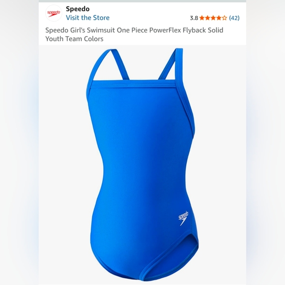 Speedo Other - Speedo Girl's One Piece PowerFlex Flyback Solid Swimsuit - Sapphire - Size 26